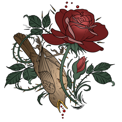 nightingale and rose tattoo